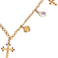 Dolce & Gabbana Gold Tone Brass Chain Religious Cross Pendant Necklace