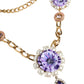 Dolce & Gabbana Gold Tone Floral Crystals Embellished Layered Necklace