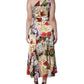 Dolce & Gabbana Multicolor Floral Silk Stretch One Shoulder Dress