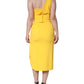 Dolce & Gabbana Yellow One Shoulder Side Slit Midi Dress