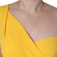 Dolce & Gabbana Yellow One Shoulder Side Slit Midi Dress