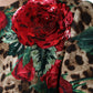 Dolce & Gabbana Brown Leopard Red Roses Cotton A-line Dress