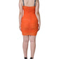 Dolce & Gabbana Orange Nylon Bodycon Sheath Mini Dress