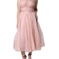 Dolce & Gabbana Pink Silk Strapless Maxi A-line Gown Dress