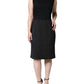 Dolce & Gabbana Black Cotton Sheath Knee Length Dress