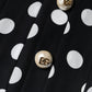 Dolce & Gabbana Black White Polka Dot Ascot Collar Midi Dress