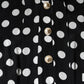 Dolce & Gabbana Black White Polka Dot Ascot Collar Midi Dress