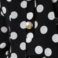 Dolce & Gabbana Black White Polka Dot Ascot Collar Midi Dress