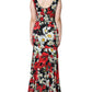 Dolce & Gabbana Black Floral Silk Sleeveless Long Gown Dress