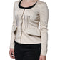 Valentino Beige Cotton Long Sleeves Round Neck Blazer Jacket