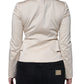 Valentino Beige Cotton Long Sleeves Round Neck Blazer Jacket