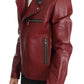 Dolce & Gabbana Radiant Red Leather Biker Motorcycle Jacket