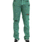 Dolce & Gabbana Green Crystals Cotton Stretch Slim Jeans