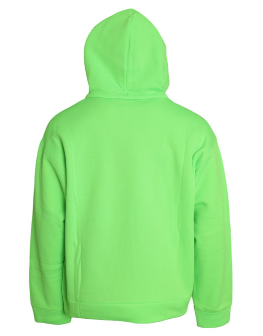 Dolce & Gabbana Neon Green Hooded Top Pullover Sweater