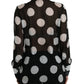 Dolce & Gabbana Silk Collared Button-Up Blouse in Black & White