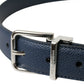 Dolce & Gabbana Elegant Navy Blue Leather Belt