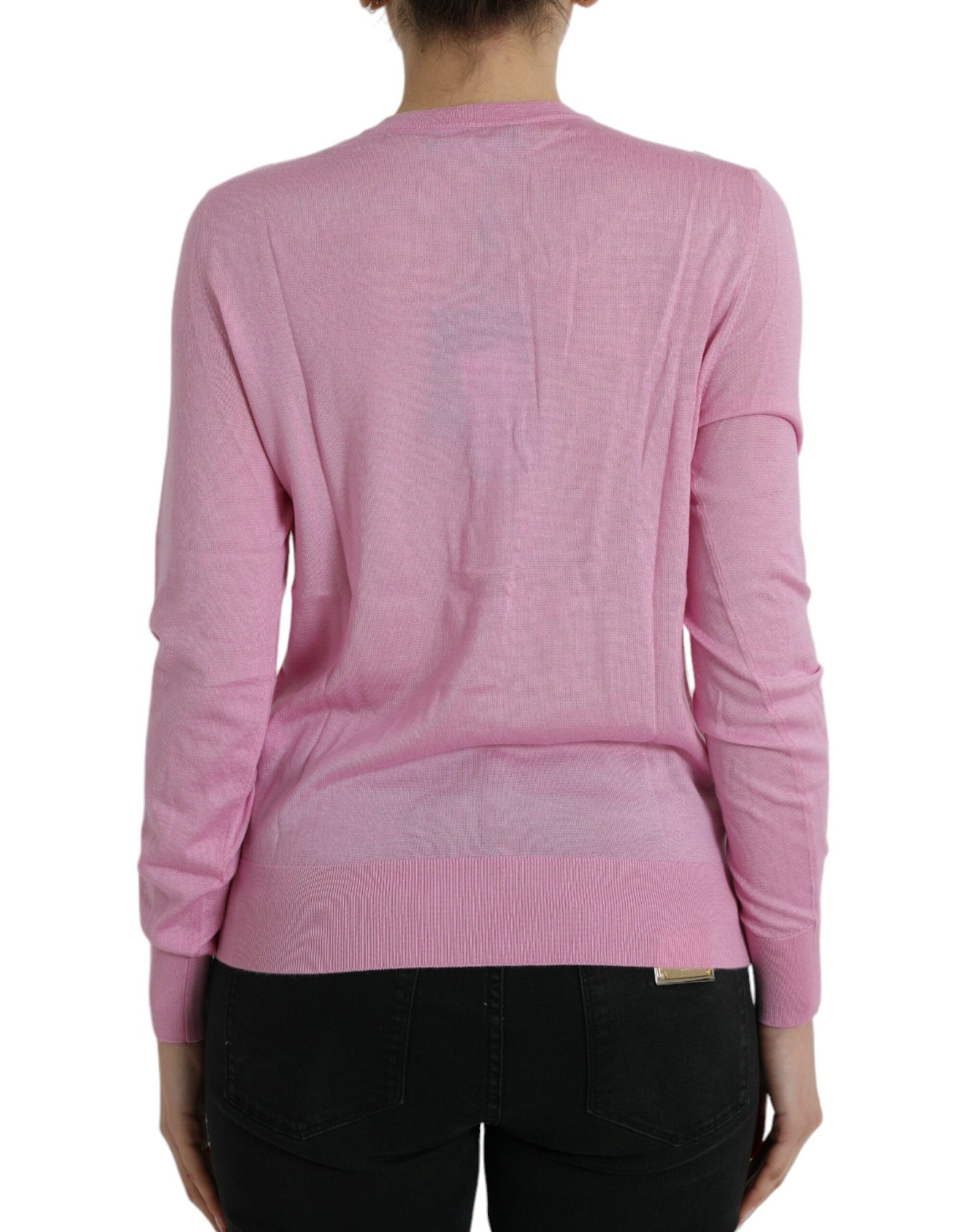 Dolce & Gabbana Elegant Cashmere Silk Pink Cardigan