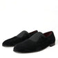 Dolce & Gabbana Elegant Black Velor Loafers for the Discerning Gentleman
