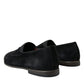 Dolce & Gabbana Elegant Black Velor Loafers for the Discerning Gentleman