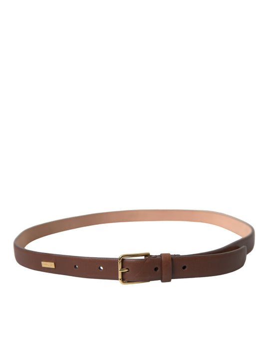 Dolce & Gabbana Elegant Brown Calf Leather Waist Belt