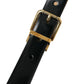 Dolce & Gabbana Elegant Black Leather Waist Belt with Logo Buckle