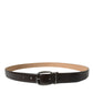 Dolce & Gabbana Elegant Dark Brown Calf Leather Belt