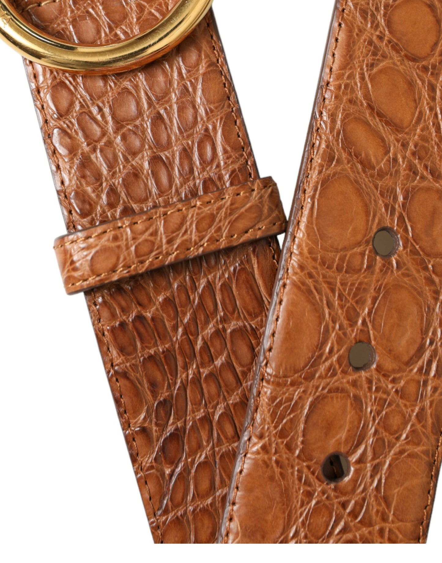Dolce & Gabbana Elegant Exotic Leather Belt - Rich Brown