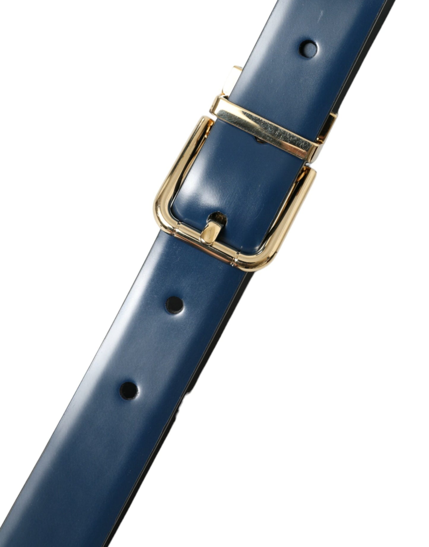 Dolce & Gabbana Elegant Blue Leather Belt with Metal Buckle