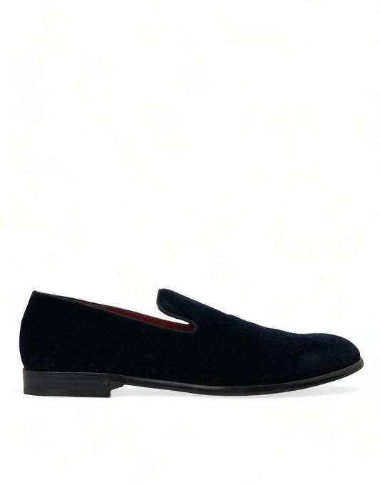 Dolce & Gabbana Elegant Black Velvet Loafers for Men