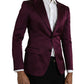 Dolce & Gabbana Maroon Silk Single Breasted Coat Blazer