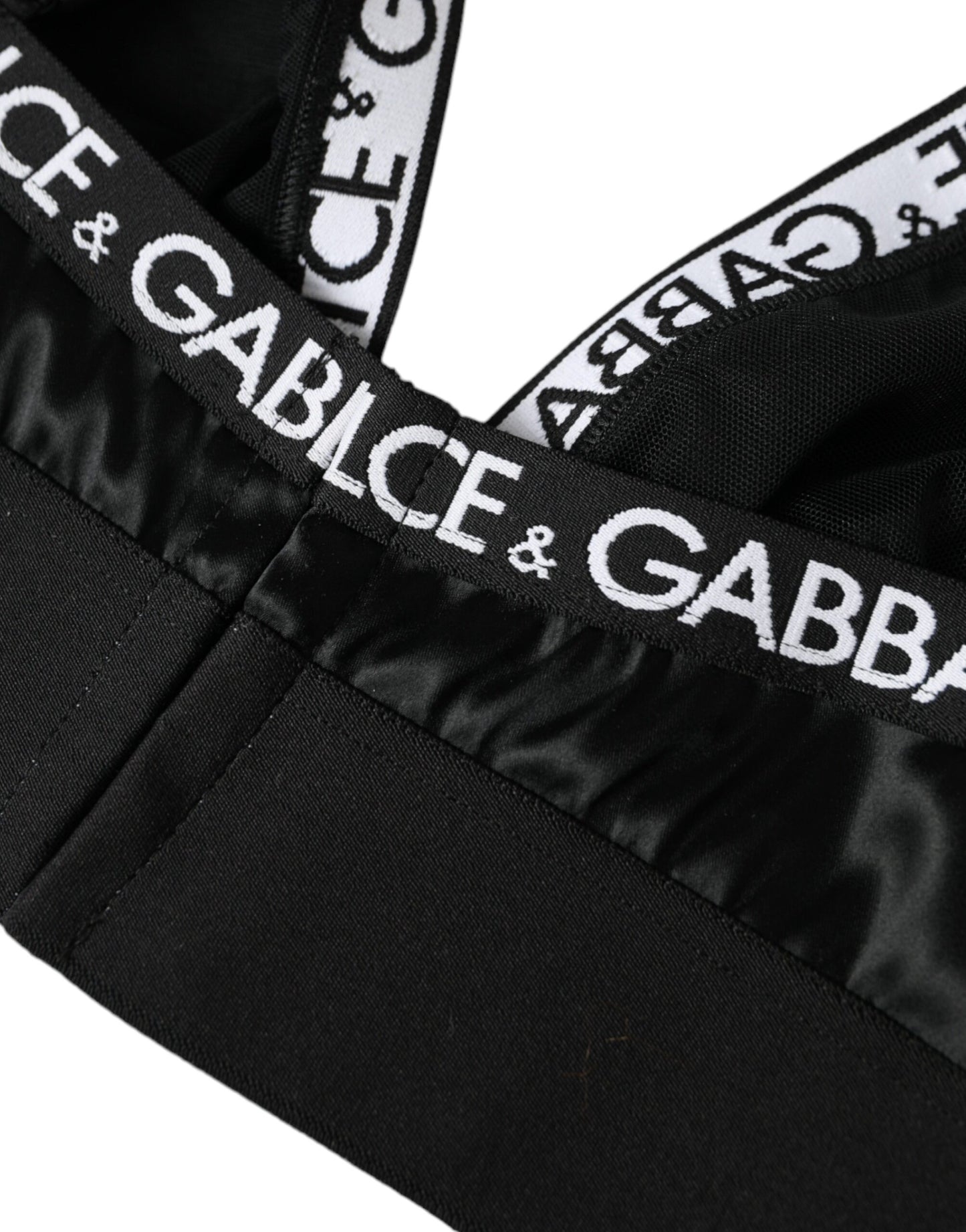 Dolce & Gabbana Black White Logo Print Sports Women Bra Underwear