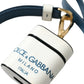 Dolce & Gabbana Chic Leather Airpods Case in Blue & White