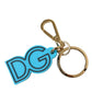 Dolce & Gabbana Elegant Blue Gold Keychain Accessory