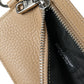 Dolce & Gabbana Beige Calf Leather Lanyard Logo Card Holder Wallet