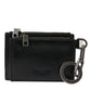 Dolce & Gabbana Black Leather Zip Logo Keyring Coin Purse Keyring Wallet