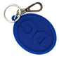 Dolce & Gabbana Elegant Blue Rubber Keychain with Brass Accents