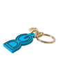 Dolce & Gabbana Elegant Blue & Gold Keychain Accessory