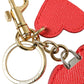 Dolce & Gabbana Elegant Red Leather Keychain with Gold Accents