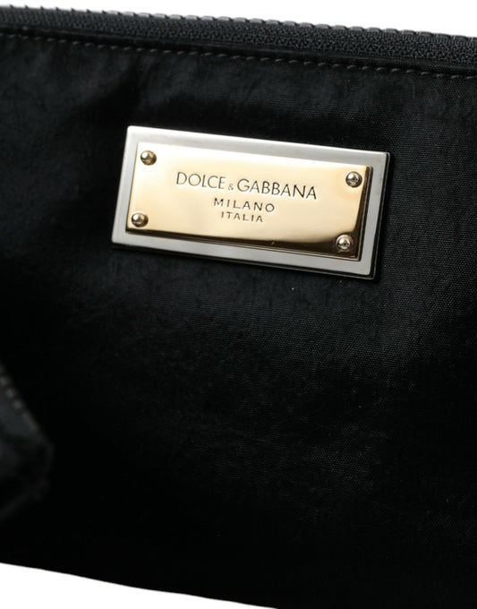 Dolce & Gabbana Elegant Black Multifunctional Leather Clutch