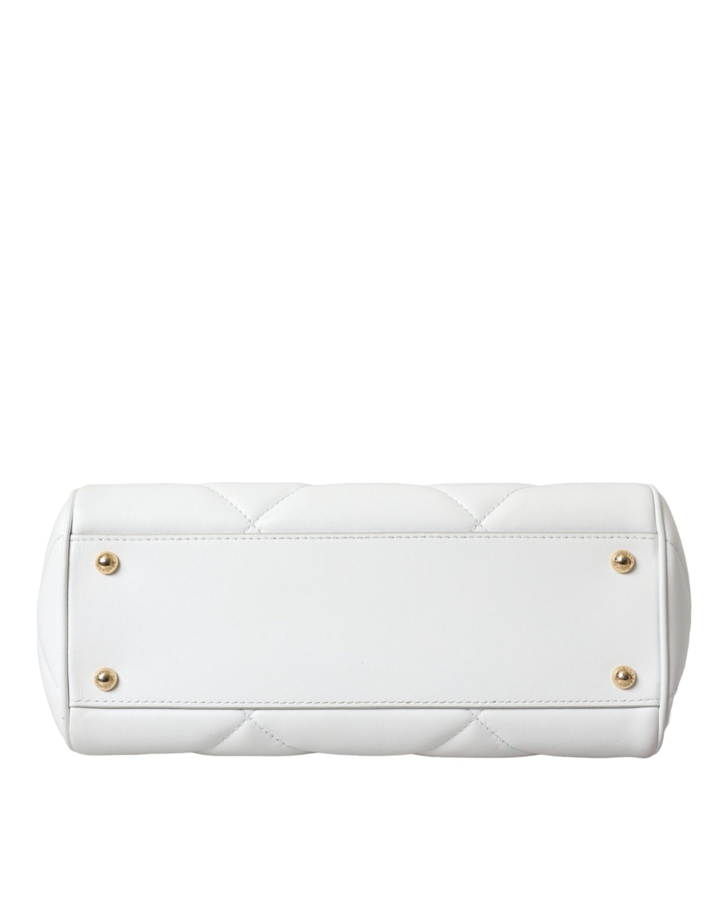 Dolce & Gabbana White Quilted Leather SICILY Hand Shoulder Purse Satchel Bag
