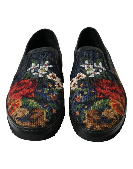 Dolce & Gabbana Elegant Multicolor Floral Loafers
