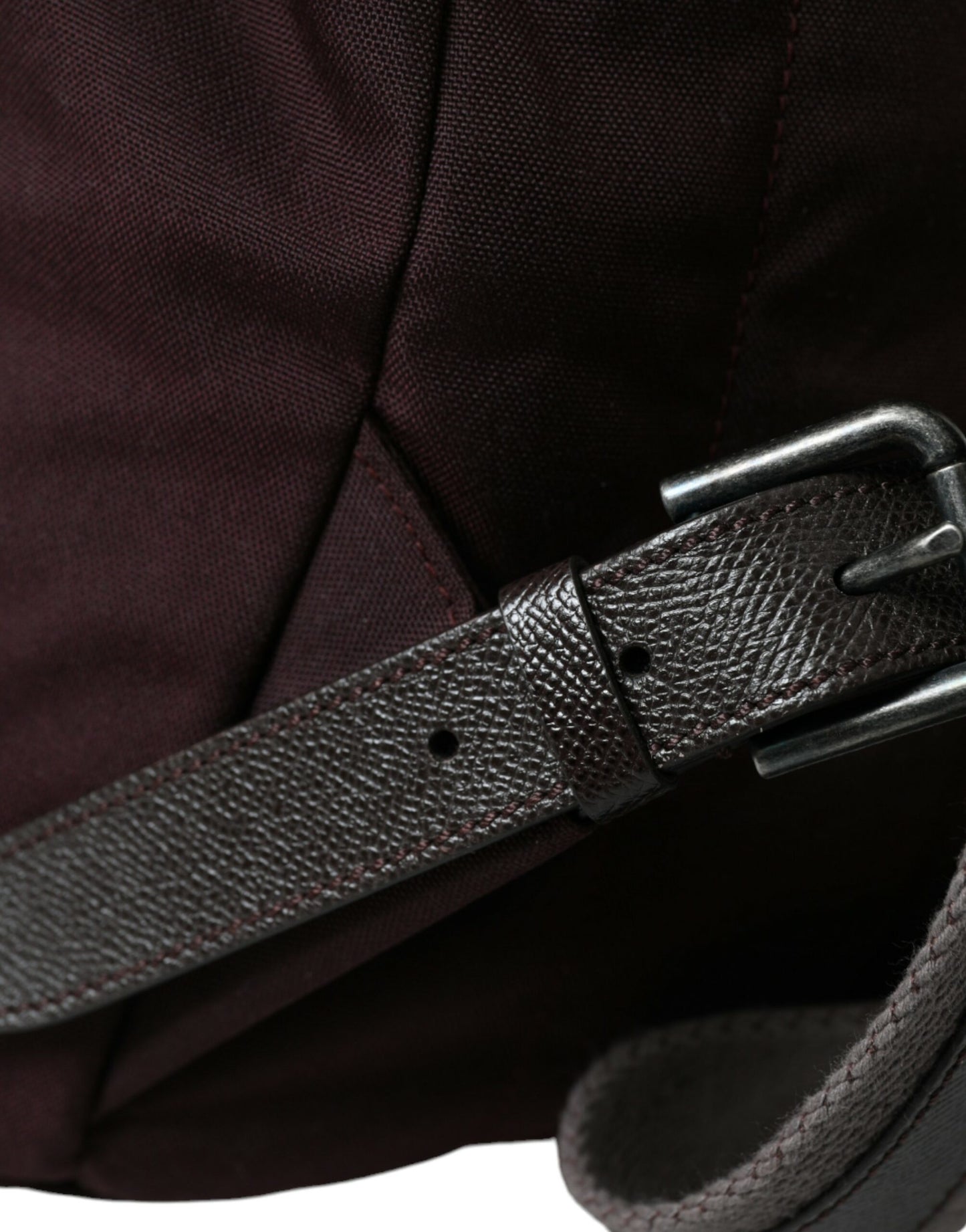Dolce & Gabbana Elegant Maroon Nylon Leather Backpack