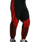 Dolce & Gabbana Black Red Leopard Print Nylon Jogger Pants