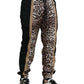 Dolce & Gabbana Brown Leopard Print Polyester Jogger Pants