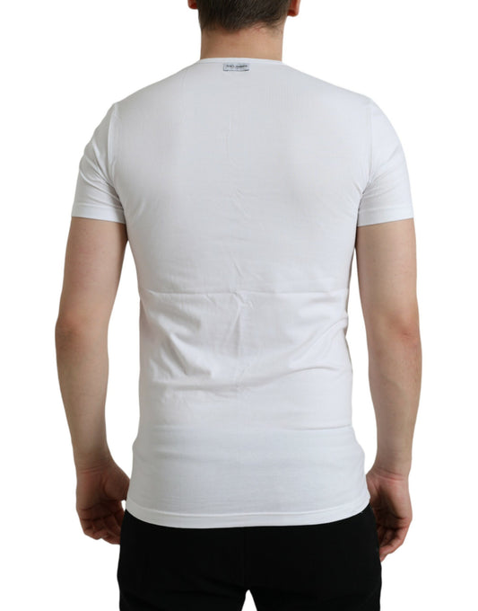 Dolce & Gabbana White Cotton Round Neck Crewneck Underwear T-shirt