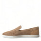 Dolce & Gabbana Elegant Beige Leather Loafers