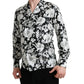 Dolce & Gabbana Black White Floral Button Down Casual Shirt