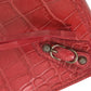 Balenciaga Exotic Red Alligator Leather Clutch