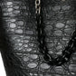 Balenciaga Elegant Black Crocodile Leather Maxi Bucket Bag