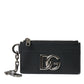 Dolce & Gabbana Black Calfskin Leather DG Logo Card Holder Wallet Men